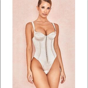 house of cb sabrine top champagne quilted top